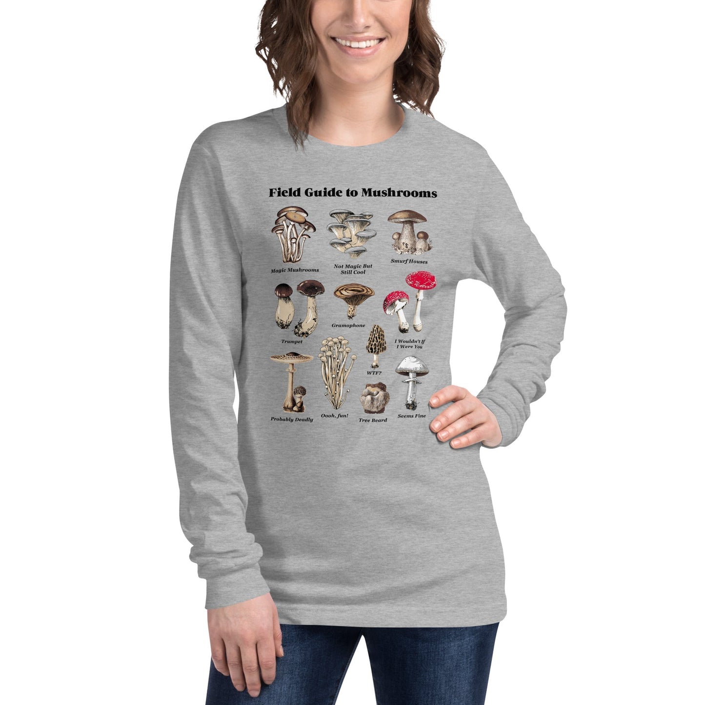 Unisex Field Guide to Mushrooms Long Sleeve T-Shirt
