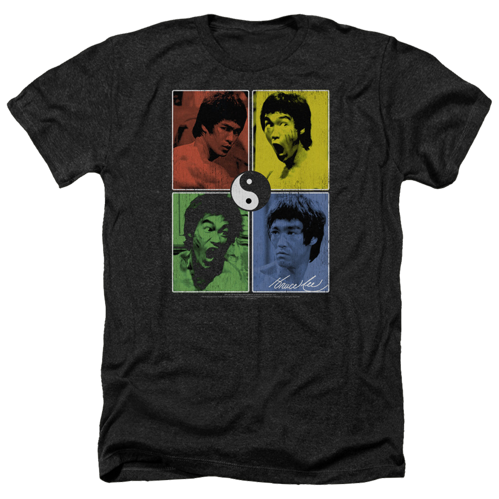 Bruce Lee Enter Color Block - Men's Heather T-Shirt