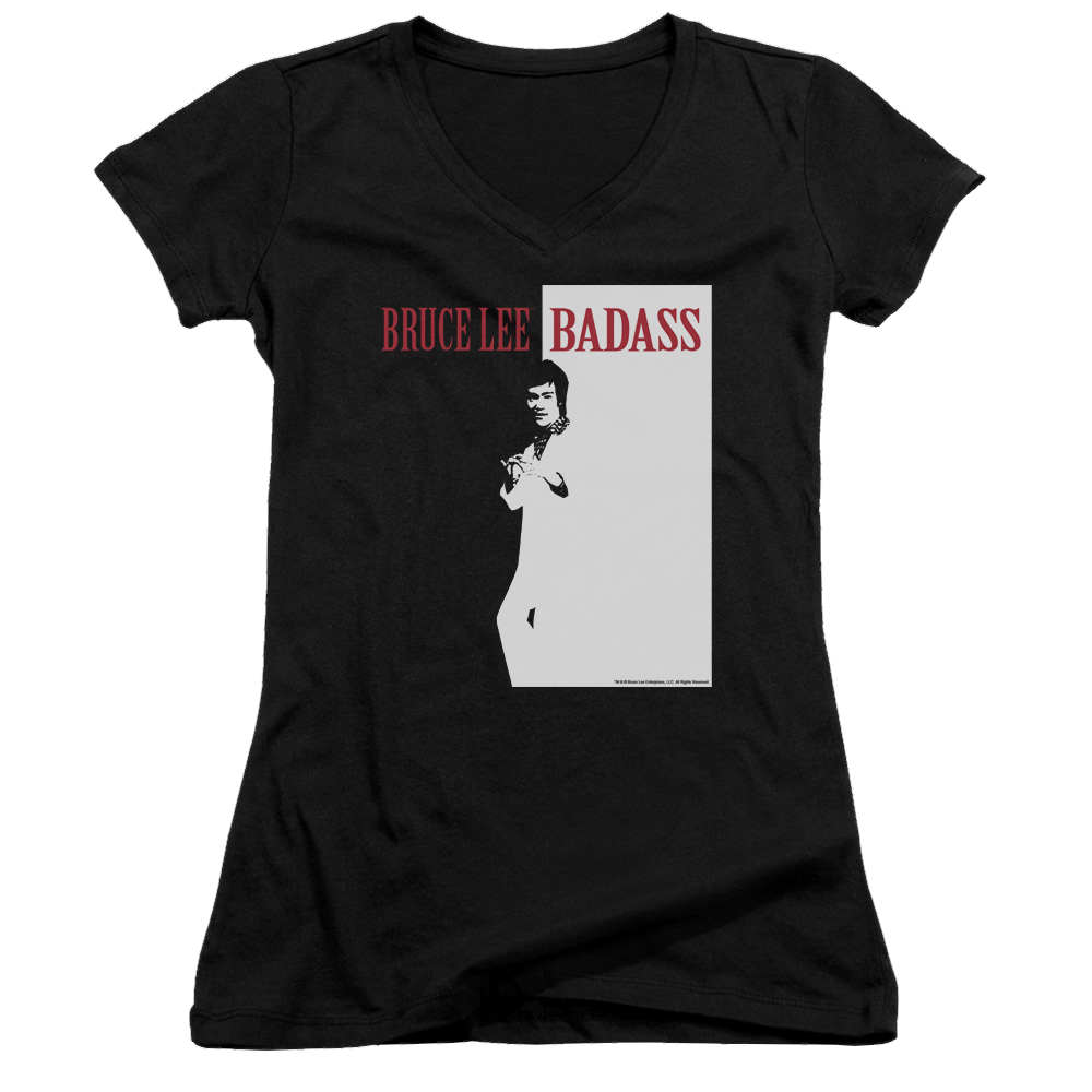 Bruce Lee Badass - Juniors V-Neck T-Shirt