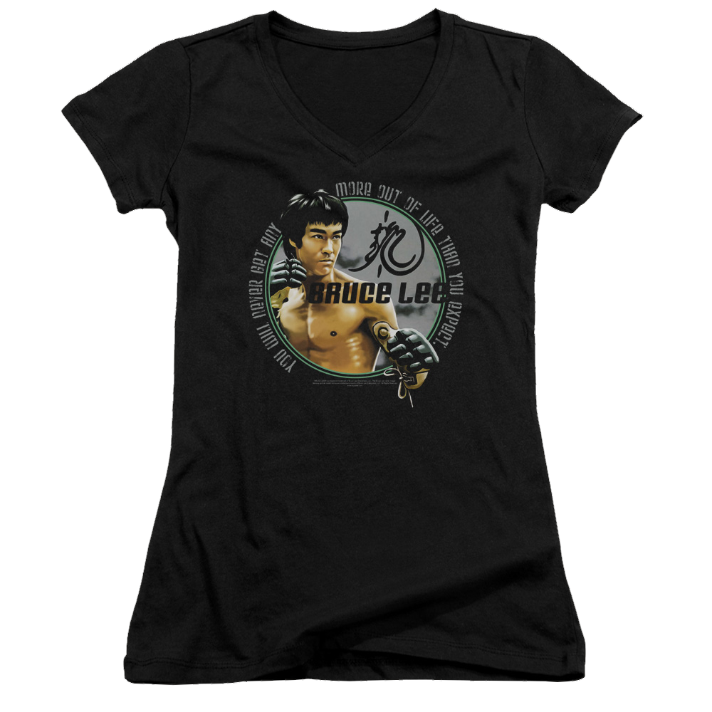 Bruce Lee Expectations - Juniors V-Neck T-Shirt