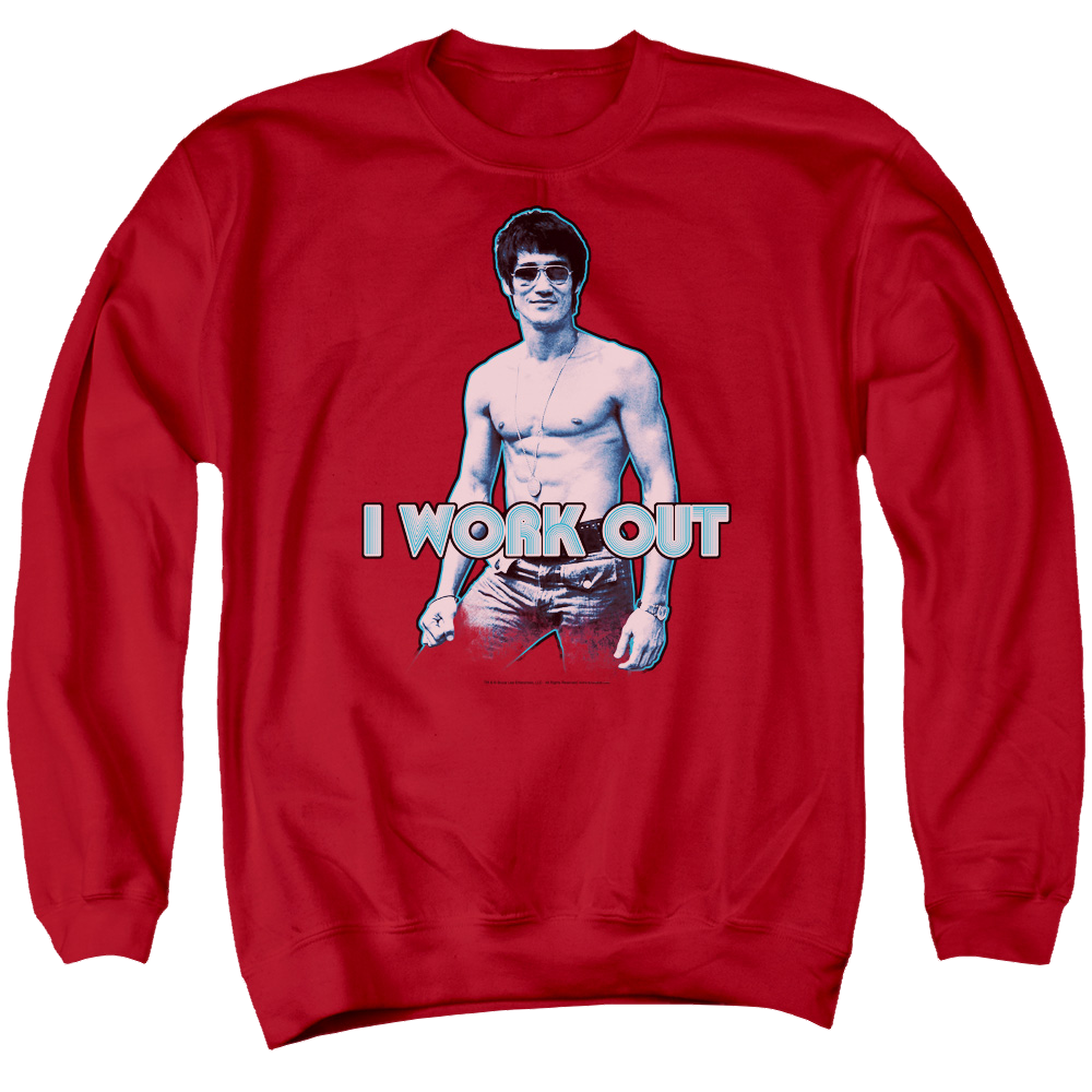 Bruce Lee Lee Works Out - Men's Crewneck Sweatshirt