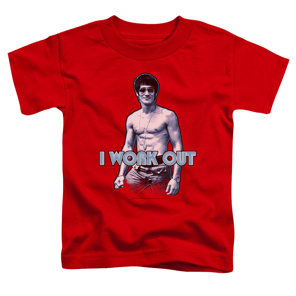 Bruce Lee Lee Works Out - Kid's T-Shirt (Ages 4-7)