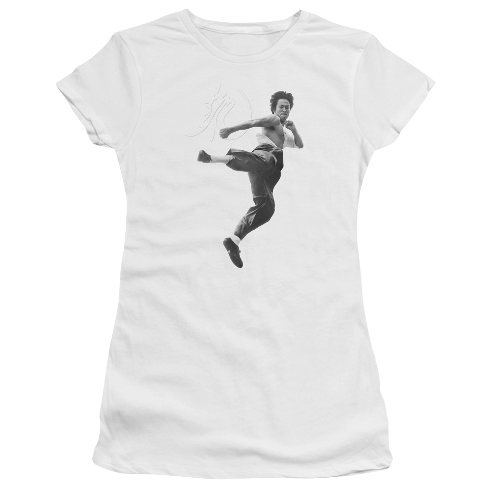 Bruce Lee Flying Kick - Juniors T-Shirt