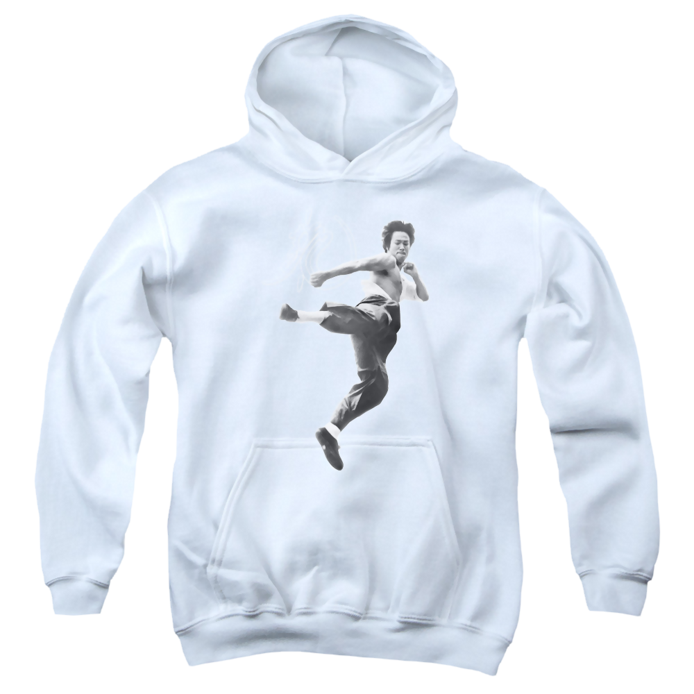 Bruce Lee Flying Kick - Youth Hoodie (Ages 8-12)