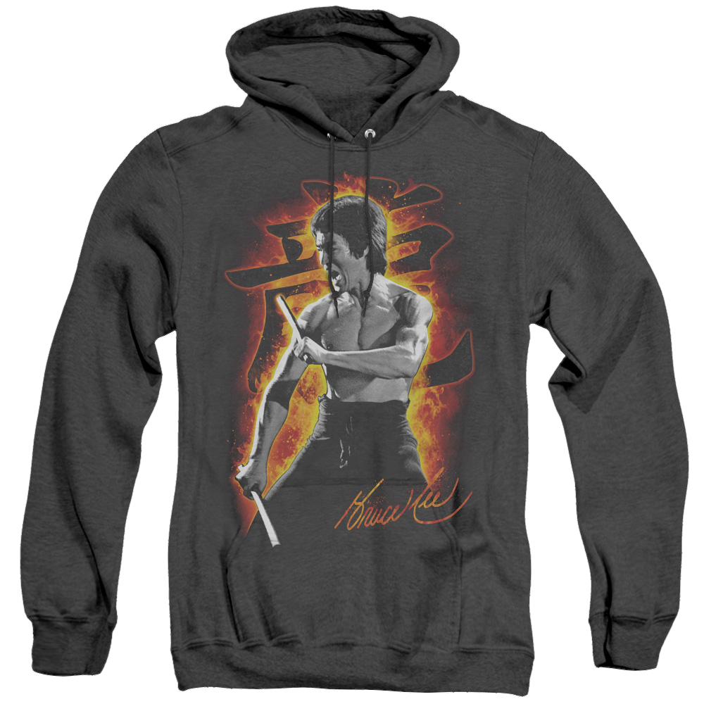 Bruce Lee Dragon Fire - Heather Pullover Hoodie