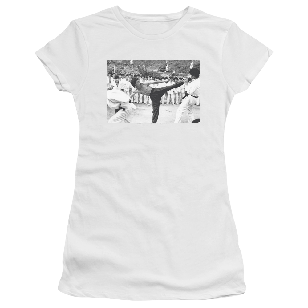 Bruce Lee Kick To The Head - Juniors T-Shirt