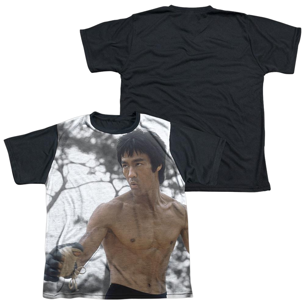Bruce Lee Battle Ready - Youth Black Back T-Shirt (Ages 8-12)