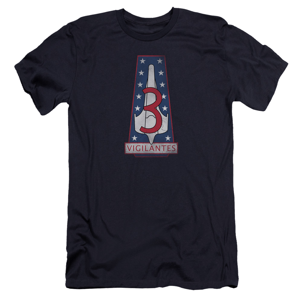 Battlestar Galactica Vigilantes Badge - Men's Premium Slim Fit T-Shirt