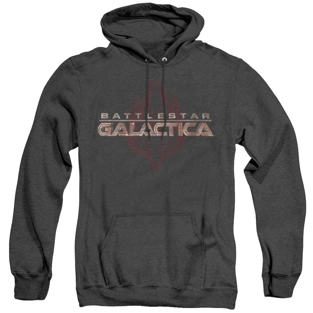 Battlestar Galactica (2004) Logo With Phoenix - Heather Pullover Hoodie