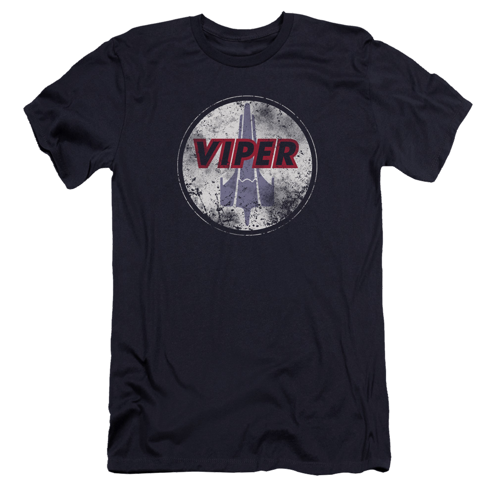Battlestar Galactica War Torn Viper Logo - Men's Premium Slim Fit T-Shirt