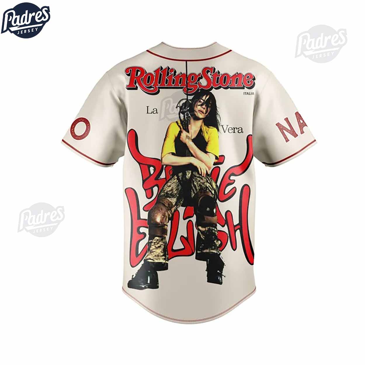 Billie Eilish Rolling Stone Cover Custom Baseball Jersey - Padres Jersey Oasis: Elevate Your Baseball Style Game