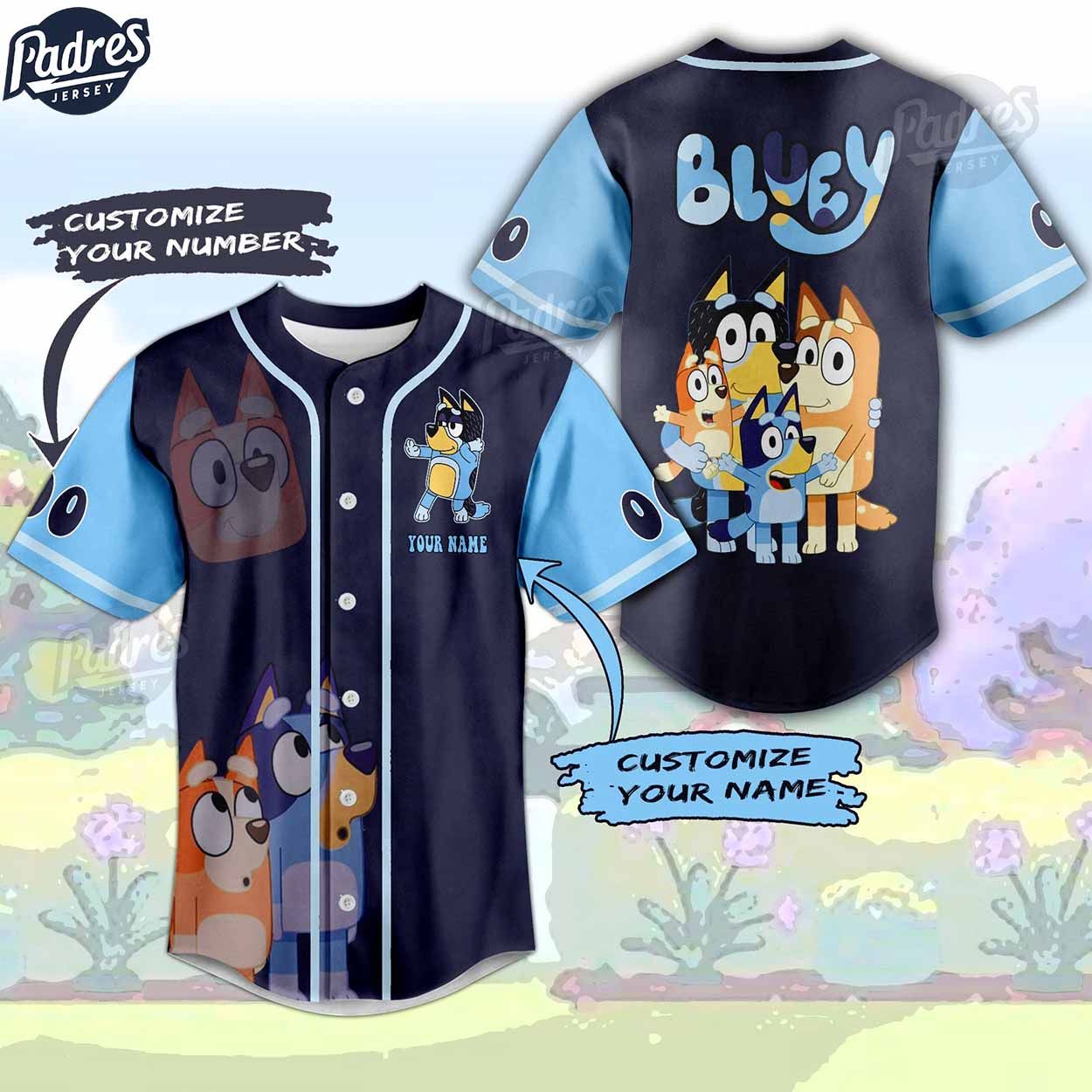 Bluey Family 2024 Baseball Jersey - Padres Jersey Oasis: Elevate Your Baseball Style Game