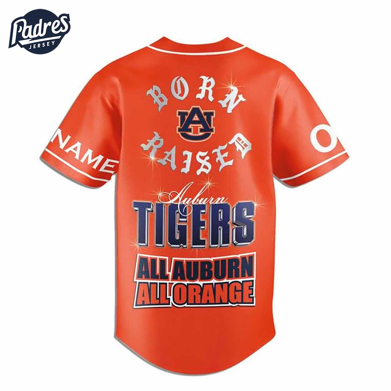 Born And Raised Auburn Tigers Football Custom Baseball Jersey - Padres Jersey Oasis: Elevate Your Baseball Style Game