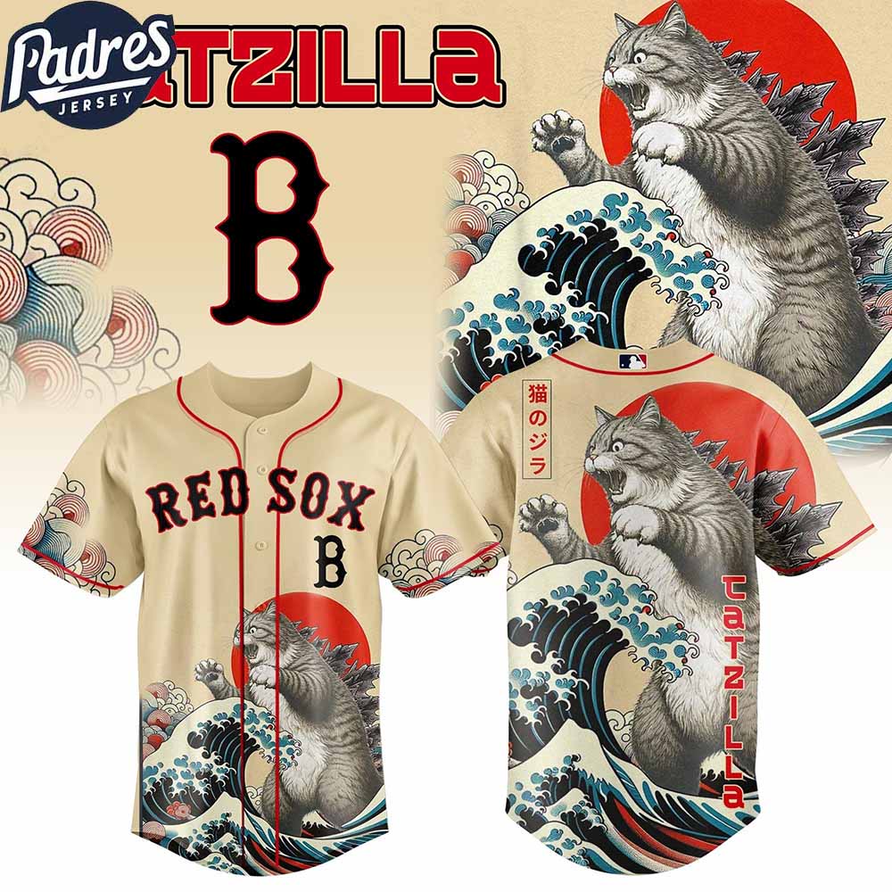 Boston Red Sox MLB X Catzilla Personalized Baseball Jersey - Padres Jersey Oasis: Elevate Your Baseball Style Game