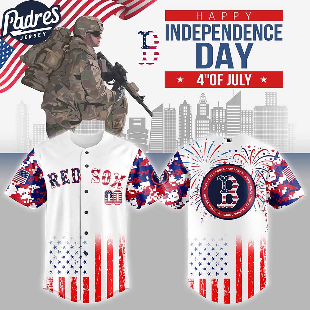 Boston Red Sox MLB X The 4th Of July X Military Personalized Baseball Jersey - Padres Jersey Oasis: Elevate Your Baseball Style Game