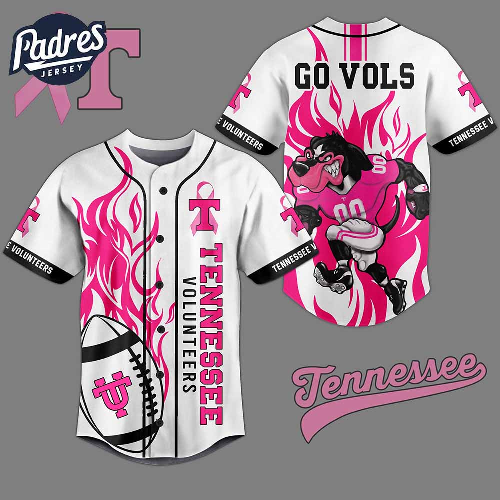Breast Cancer Tennessee Volunteers White Baseball Jersey - Padres Jersey Oasis: Elevate Your Baseball Style Game