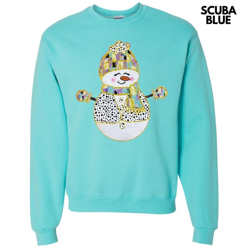 Brushstroke Snowman Purple Sweatshirt