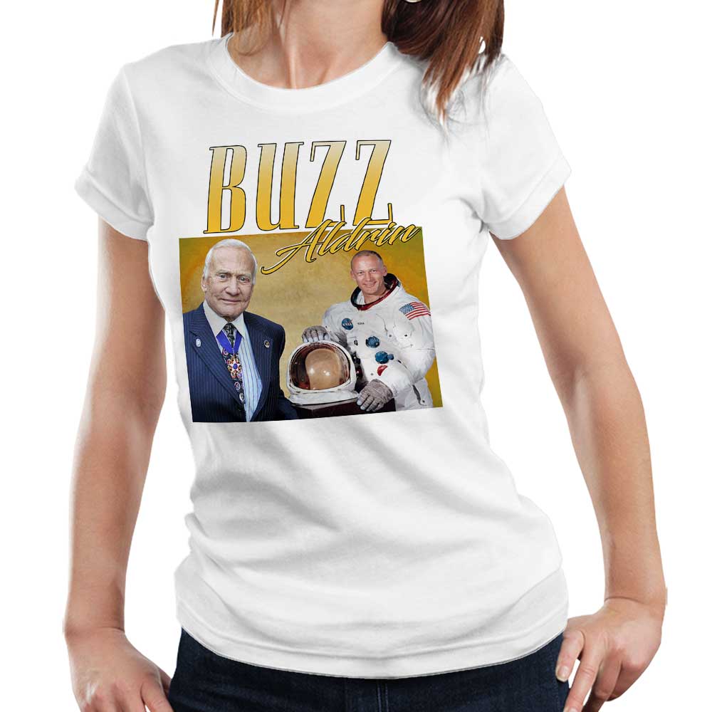Buzz Aldrin Appreciation Tshirt Fitted Ladies Style001