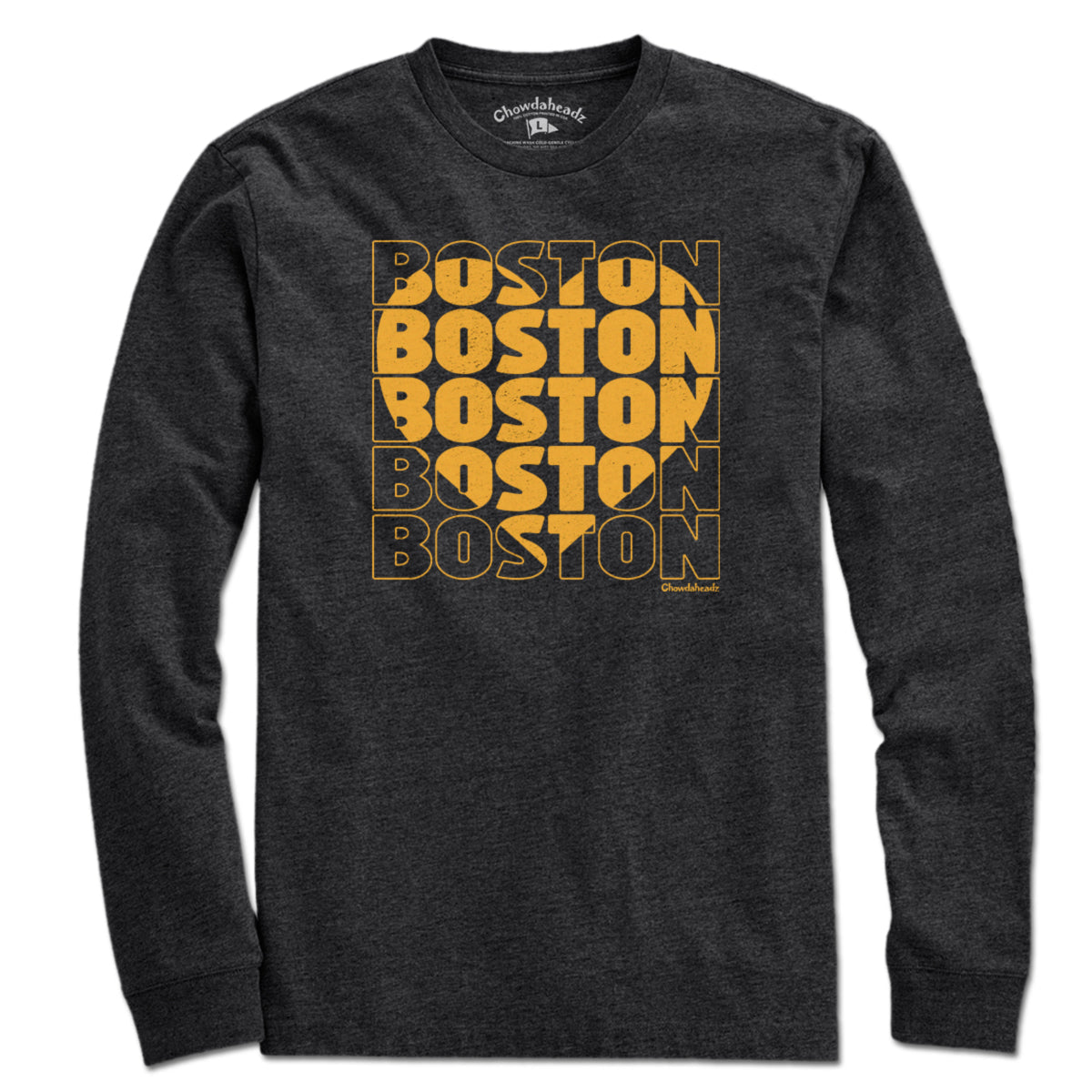 Black & Gold Stacked Boston Heart T-Shirt