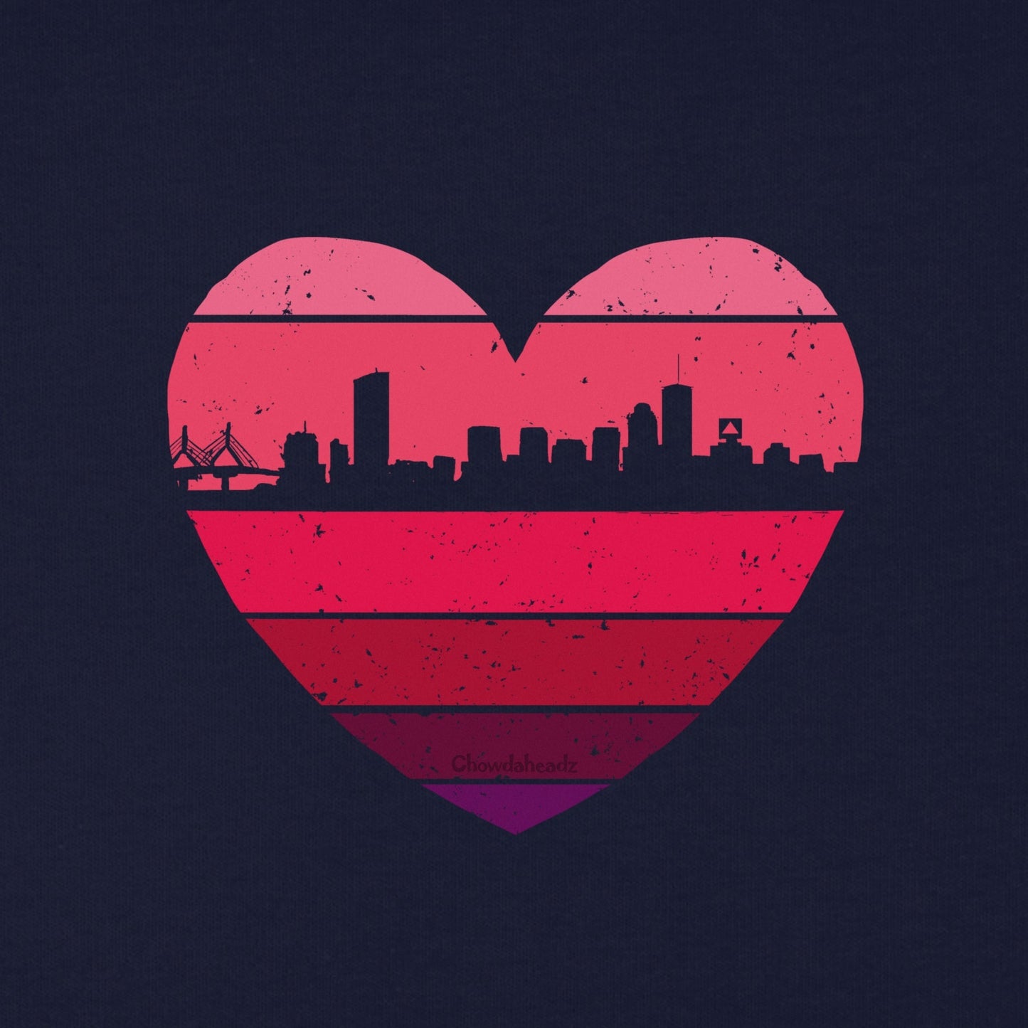 Boston Heart Retro Skyline Youth Hoodie