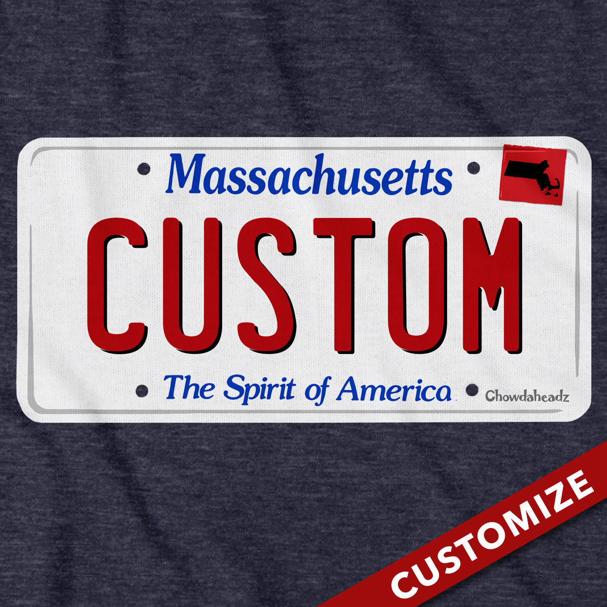 Custom Massachusetts License Plate Hoodie