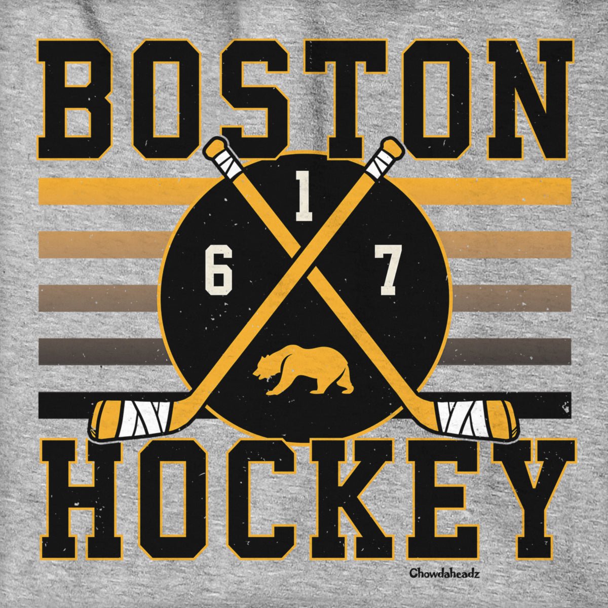 Boston Hockey Crossed Sticks Hoodie