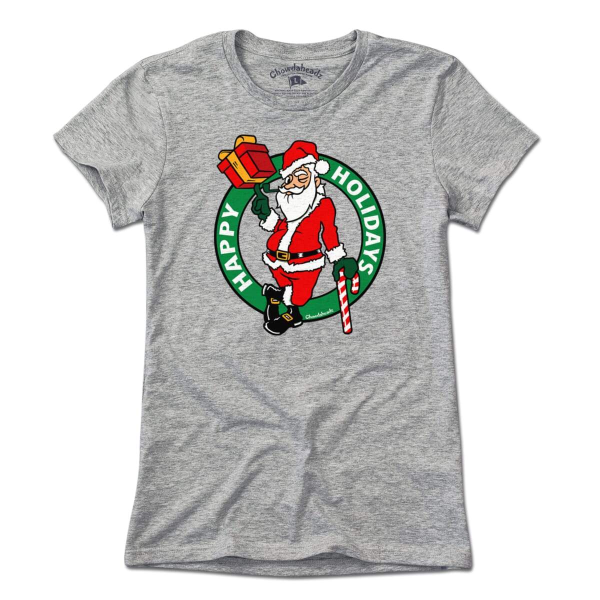 Happy Holidays Santa Circle Logo T-Shirt
