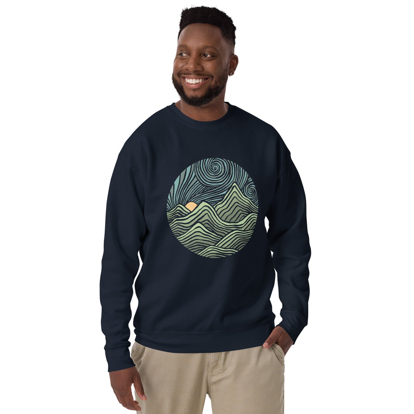 Unisex Swirly Mountains | Design by Dylan Fant Classic Fleece Sweatshirt