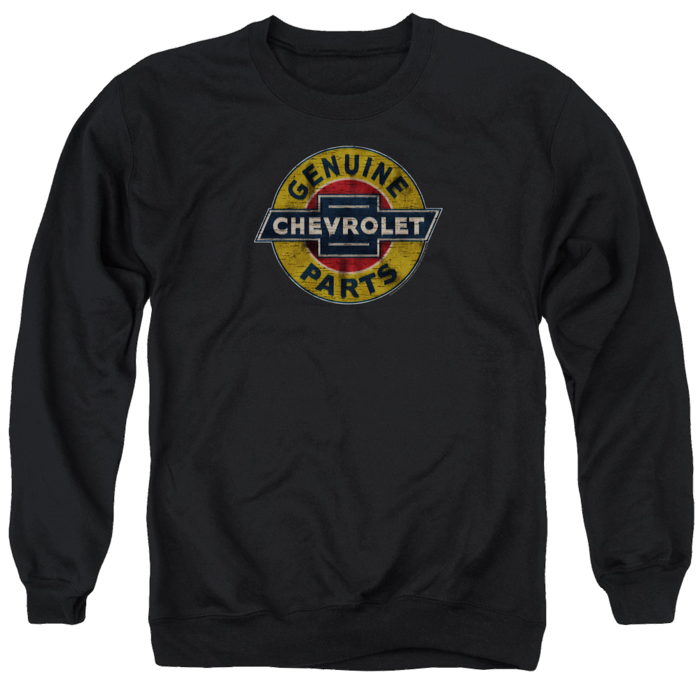 Chevrolet Genuine Chevy Parts Distressed Sign - Men's Crewneck Sweatshirt