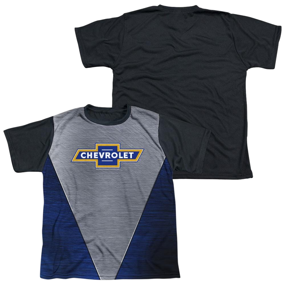 Chevrolet Shiny Chevy Logo - Youth Black Back T-Shirt (Ages 8-12)