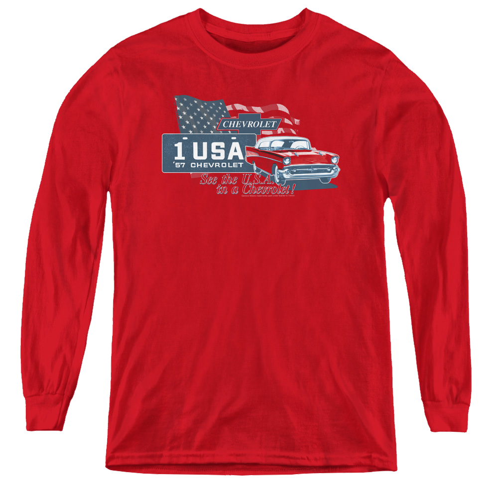 Chevrolet See The Usa - Youth Long Sleeve T-Shirt