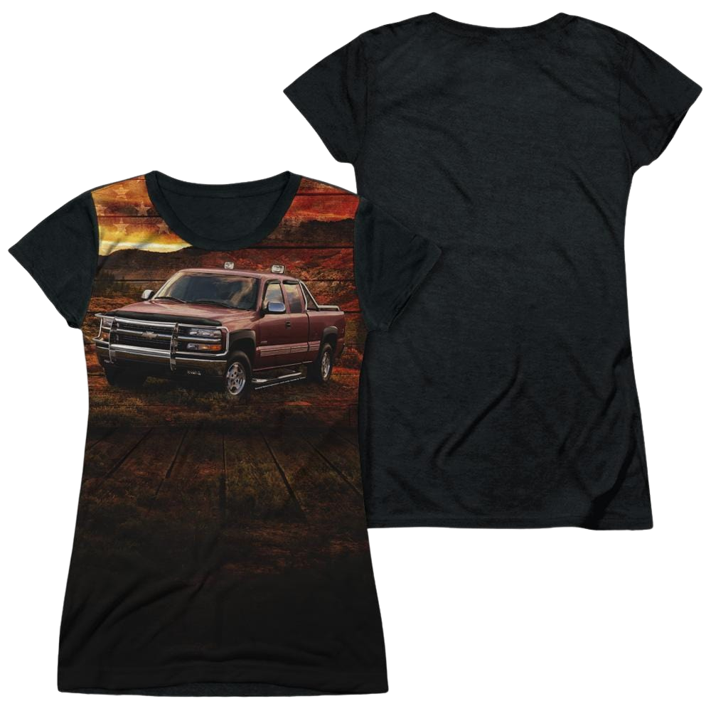 Chevrolet Silverado In The Mud - Juniors Black Back T-Shirt
