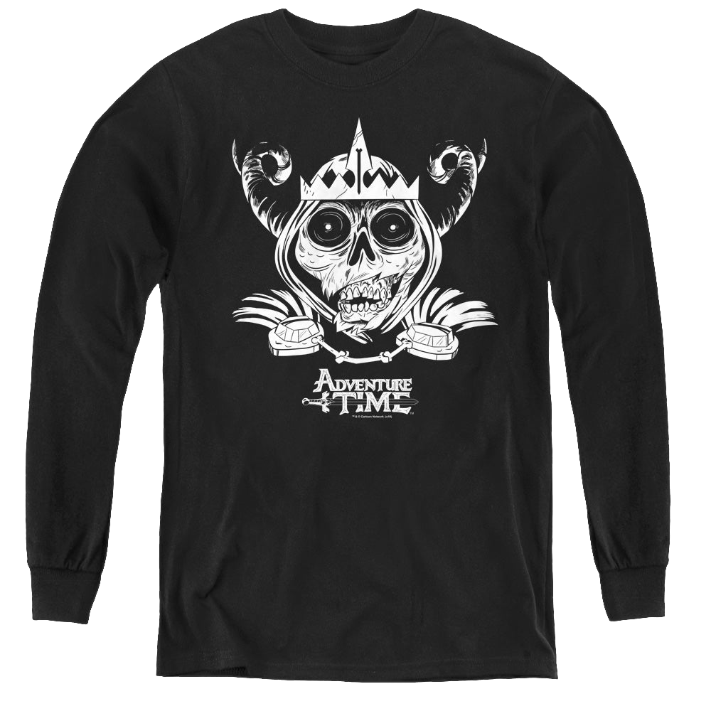 Adventure Time Skull Face - Youth Long Sleeve T-Shirt