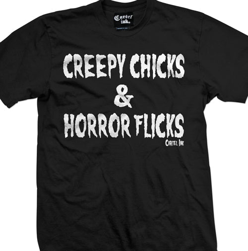 Creepy Chicks and Horror Flicks Men's T-Shirt