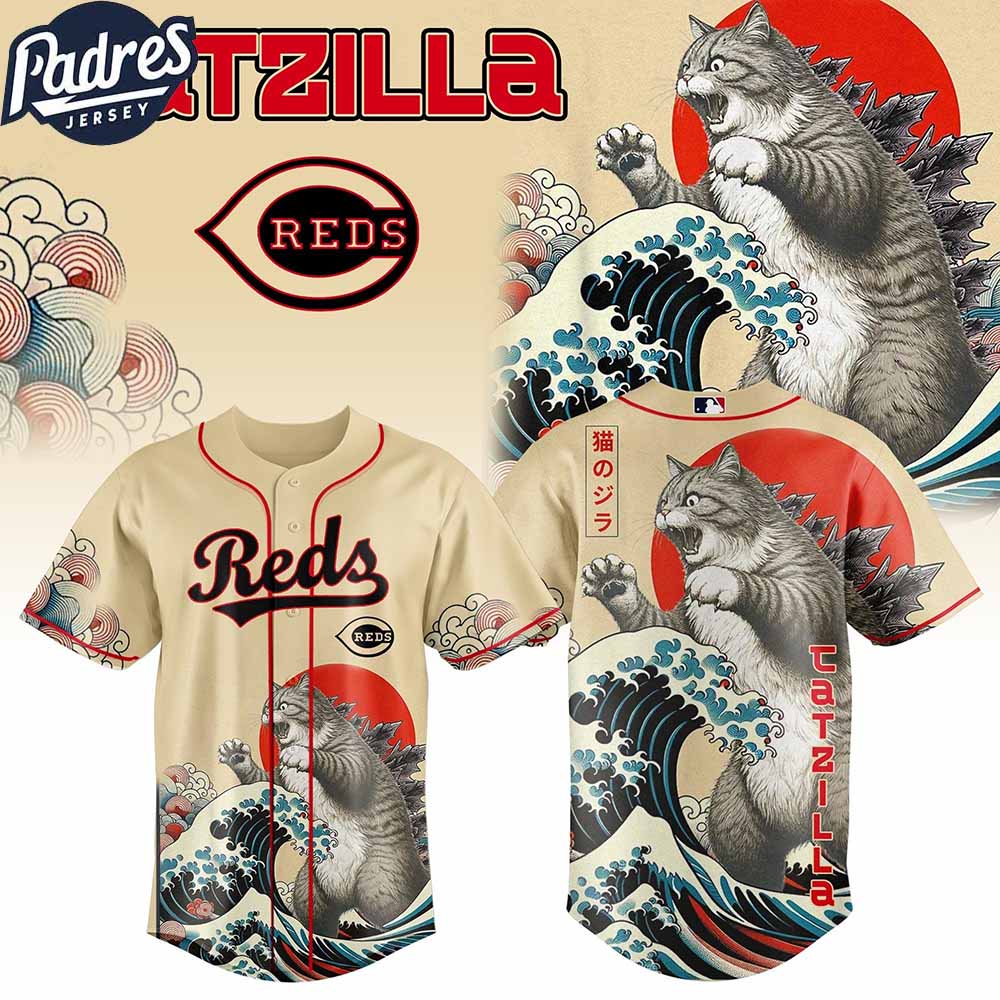Cincinnati Reds MLB X Catzilla Personalized Baseball Jersey - Padres Jersey Oasis: Elevate Your Baseball Style Game