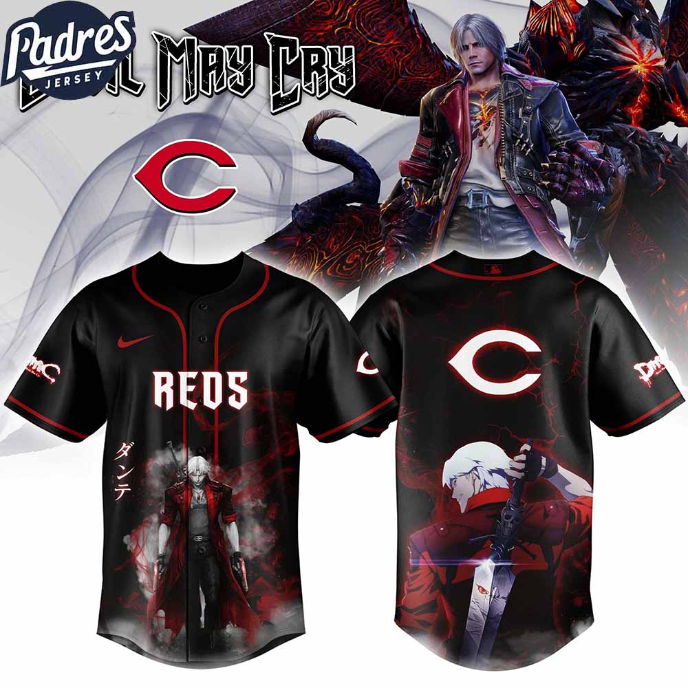 Cincinnati Reds MLB X Dante Devil May Cry Personalized Baseball Jersey - Padres Jersey Oasis: Elevate Your Baseball Style Game