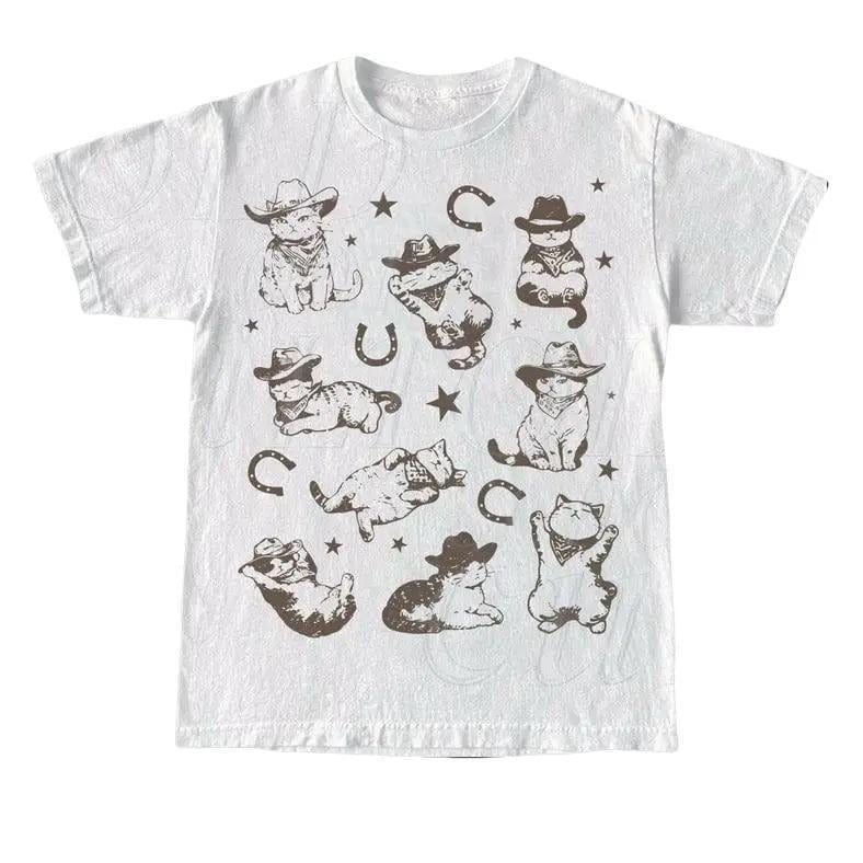 Cowboy Cats And Kittens Western Cowboy Baby tee, Retro 90s Cowgirl Desert Crop Top, Funny Ranch Cat , Cat Lovers Gift, Unisex Tee Menswear Top