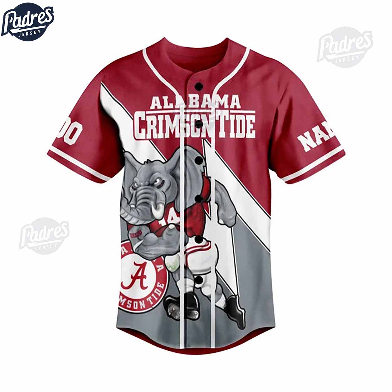 Custom Alabama Crimson Tide Football Baseball Jersey Style - Padres Jersey Oasis: Elevate Your Baseball Style Game