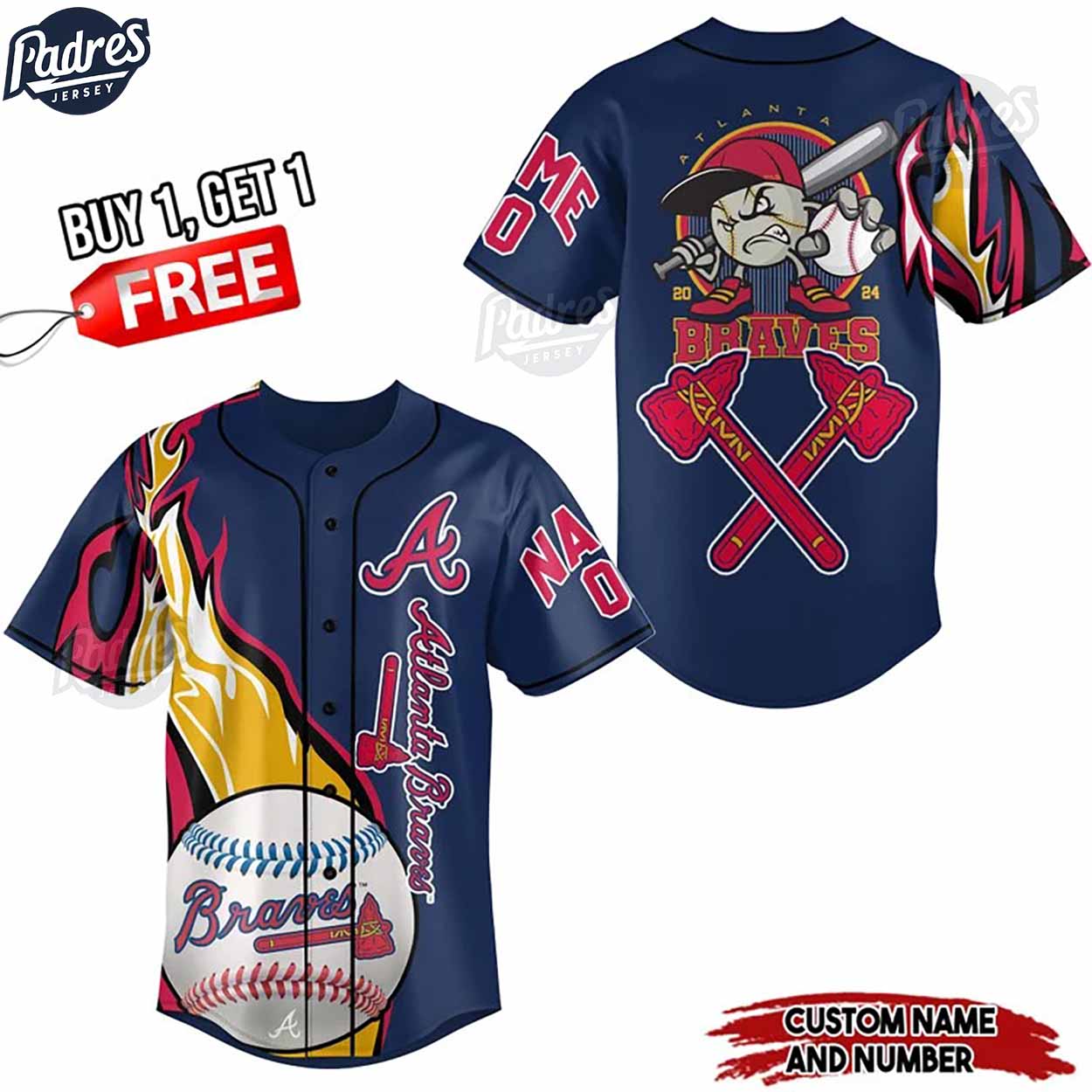 Custom Atlanta Braves Baseball Jersey - Padres Jersey Oasis: Elevate Your Baseball Style Game