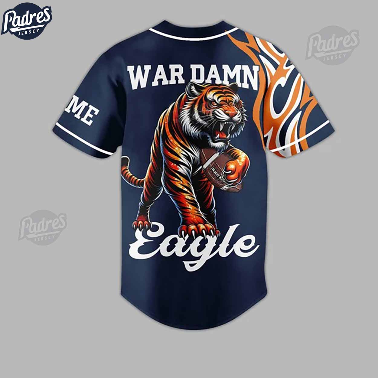 Custom Auburn Tigers War Damn Eagle Football Baseball Jersey - Padres Jersey Oasis: Elevate Your Baseball Style Game
