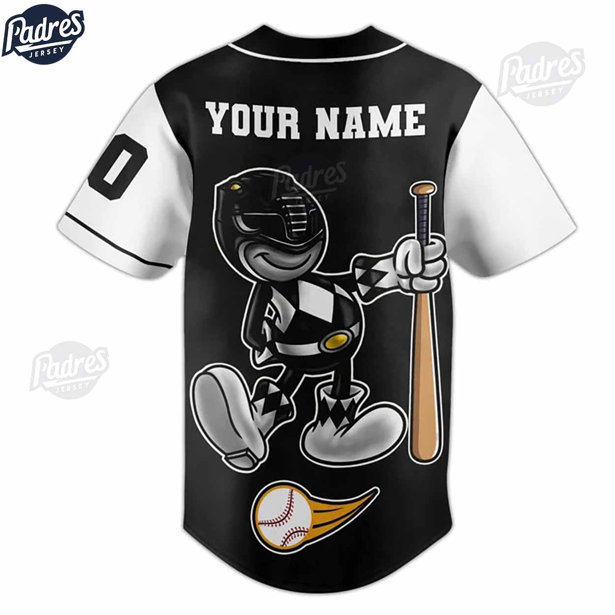 Custom Power Rangers Black Ranger Baseball Jersey - Padres Jersey Oasis: Elevate Your Baseball Style Game