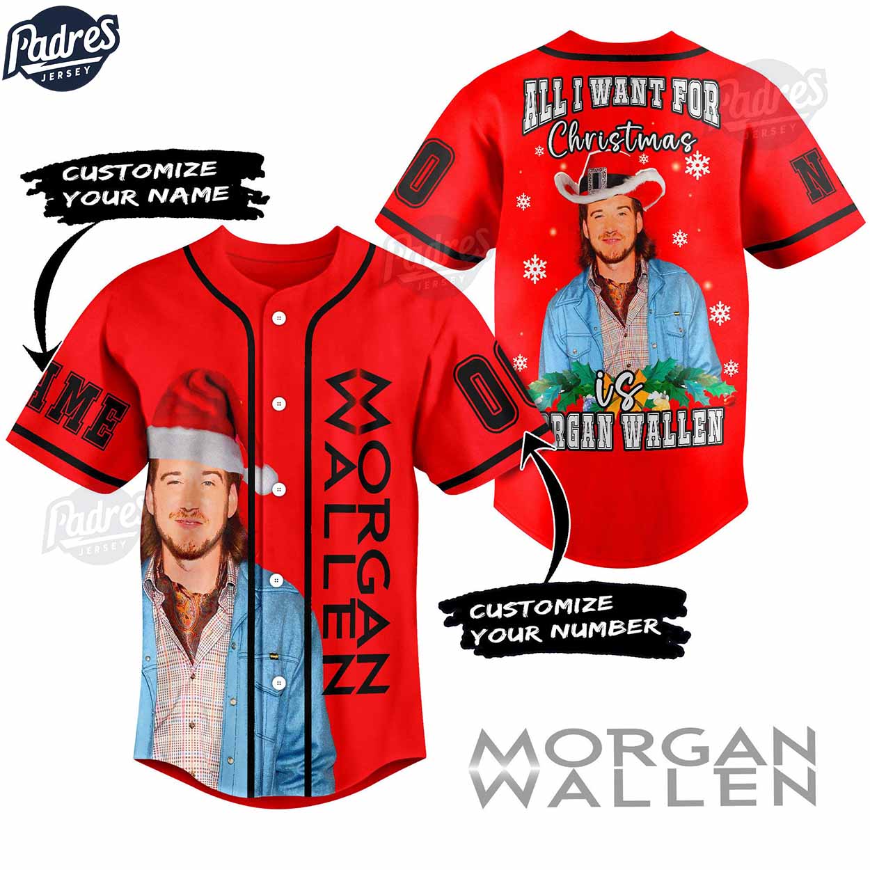 Custom Christmas Morgan Wallen Baseball Jersey - Padres Jersey Oasis: Elevate Your Baseball Style Game