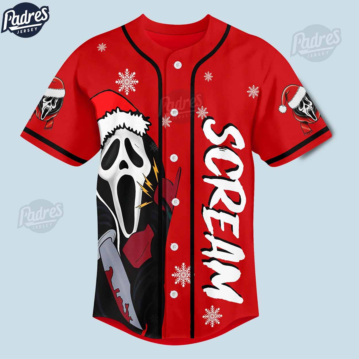 Custom Christmas Movie Scream Baseball Jersey Style - Padres Jersey Oasis: Elevate Your Baseball Style Game