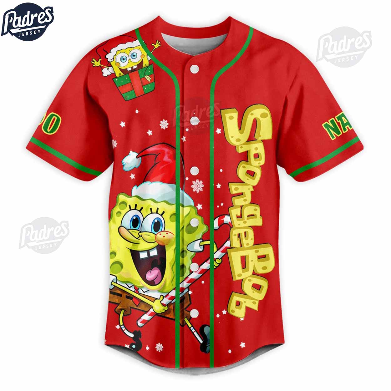 Custom Christmas Spongebob Squartens Baseball Jersey - Padres Jersey Oasis: Elevate Your Baseball Style Game