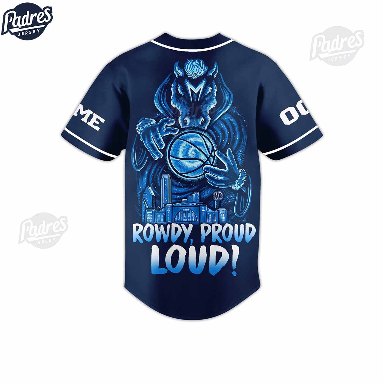 Custom Dallas Mavericks Rowdy Proud Loud NBA Baseball Jersey Gift - Padres Jersey Oasis: Elevate Your Baseball Style Game