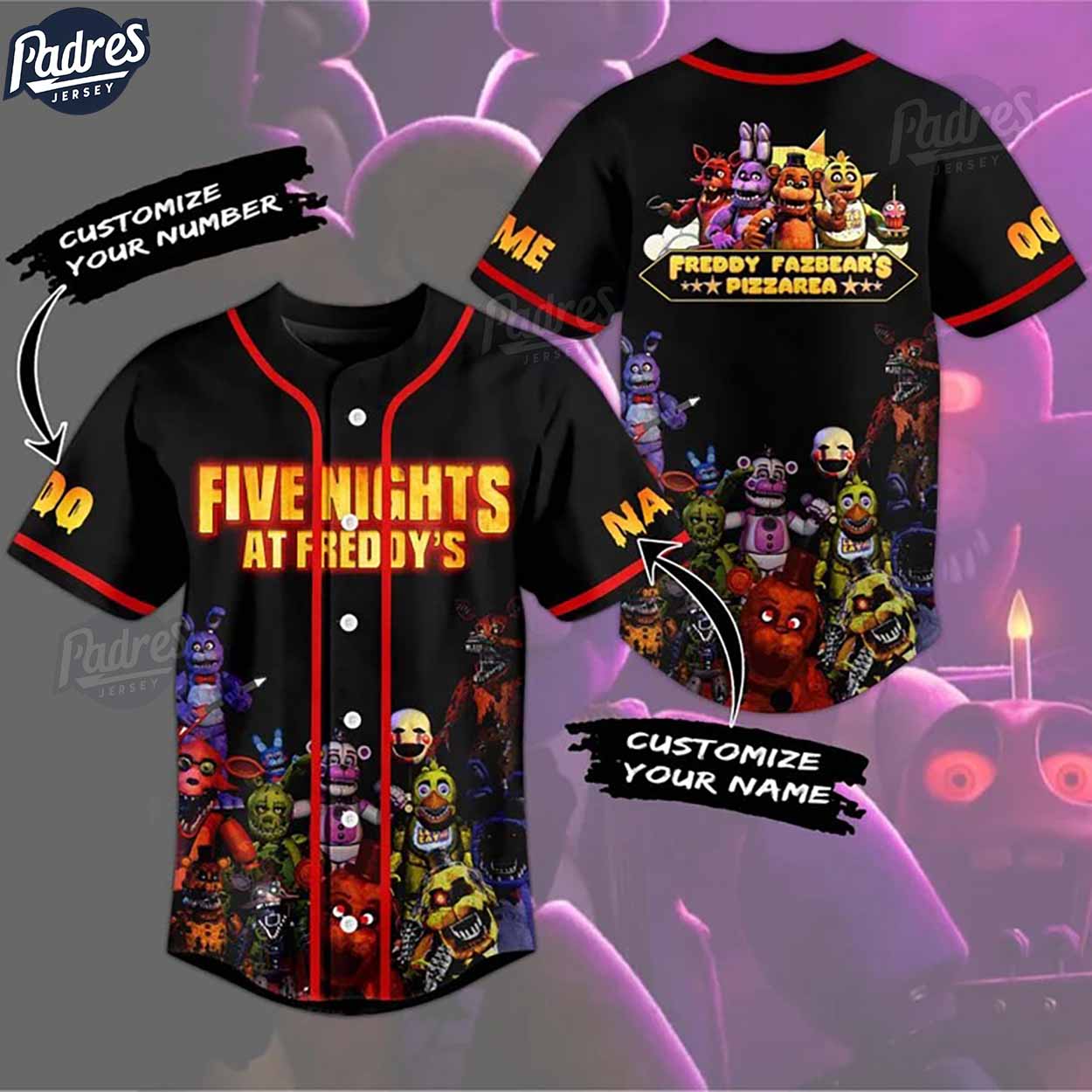 Custom Fight Night At Freddy Gamer Baseball Jersey - Padres Jersey Oasis: Elevate Your Baseball Style Game