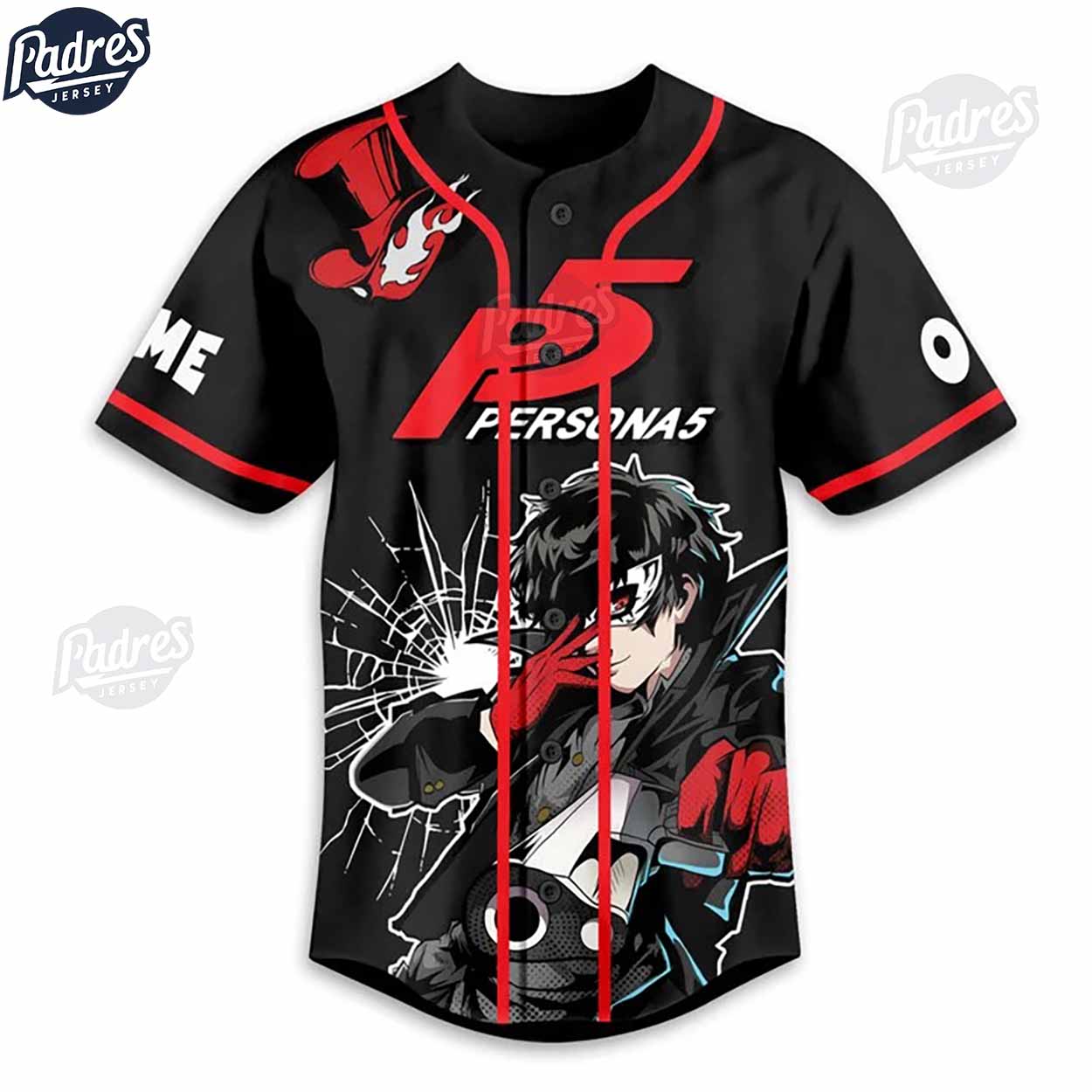 Custom Gamer Persona 5 Baseball Jersey - Padres Jersey Oasis: Elevate Your Baseball Style Game