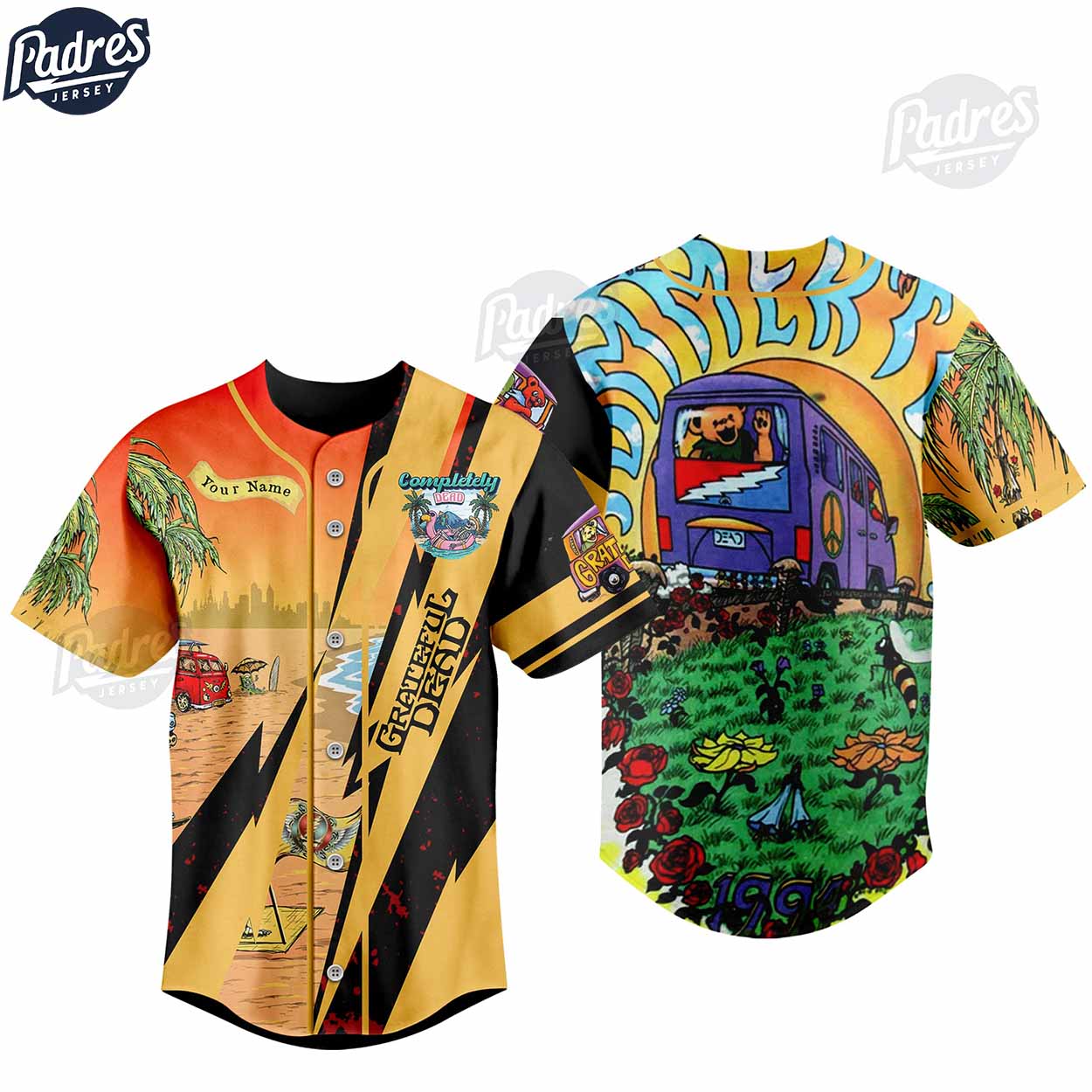 Custom Grateful Dead Sunshine Daydream Baseball Jersey - Padres Jersey Oasis: Elevate Your Baseball Style Game