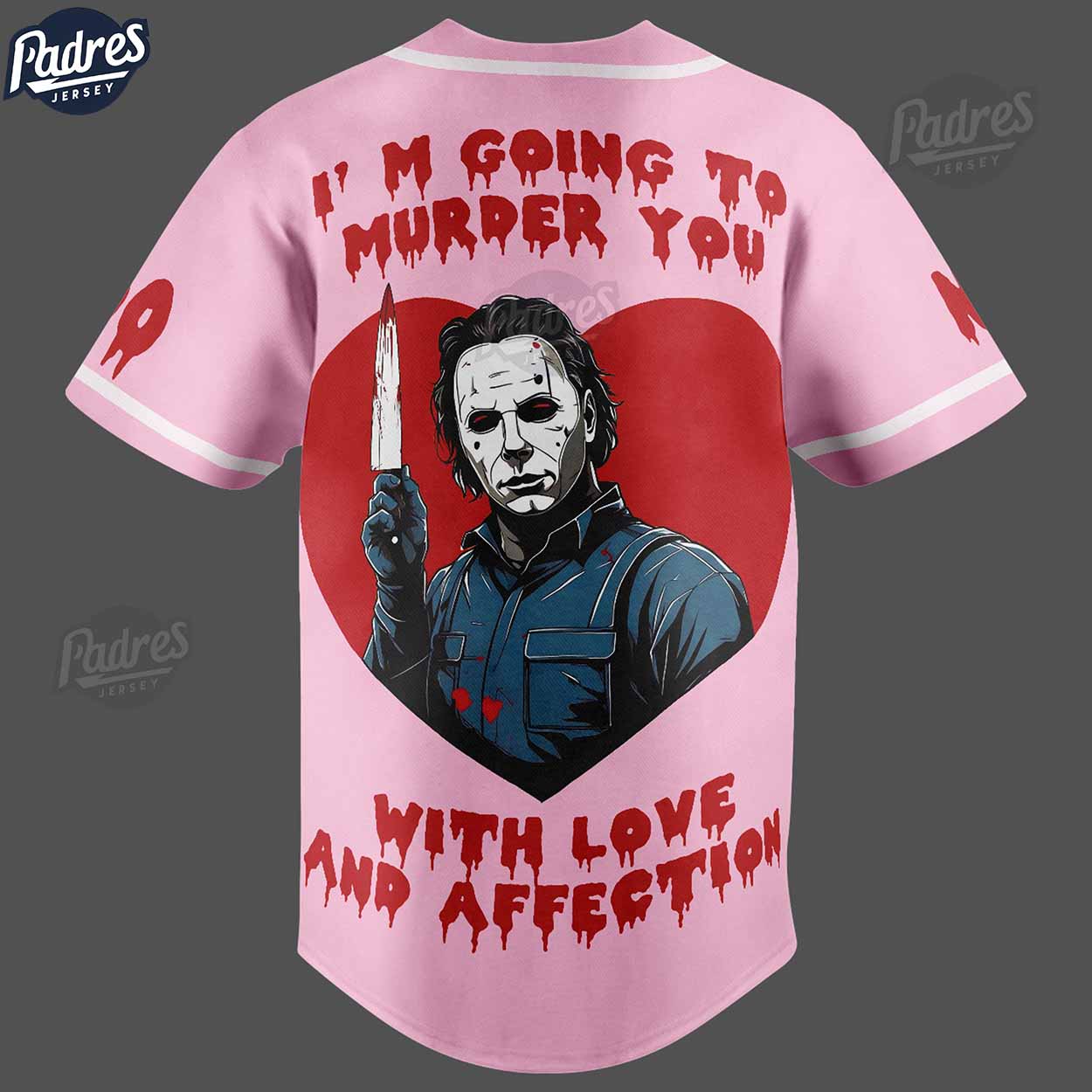 Custom Happy Valentine Michael Myers Baseball Jersey - Padres Jersey Oasis: Elevate Your Baseball Style Game