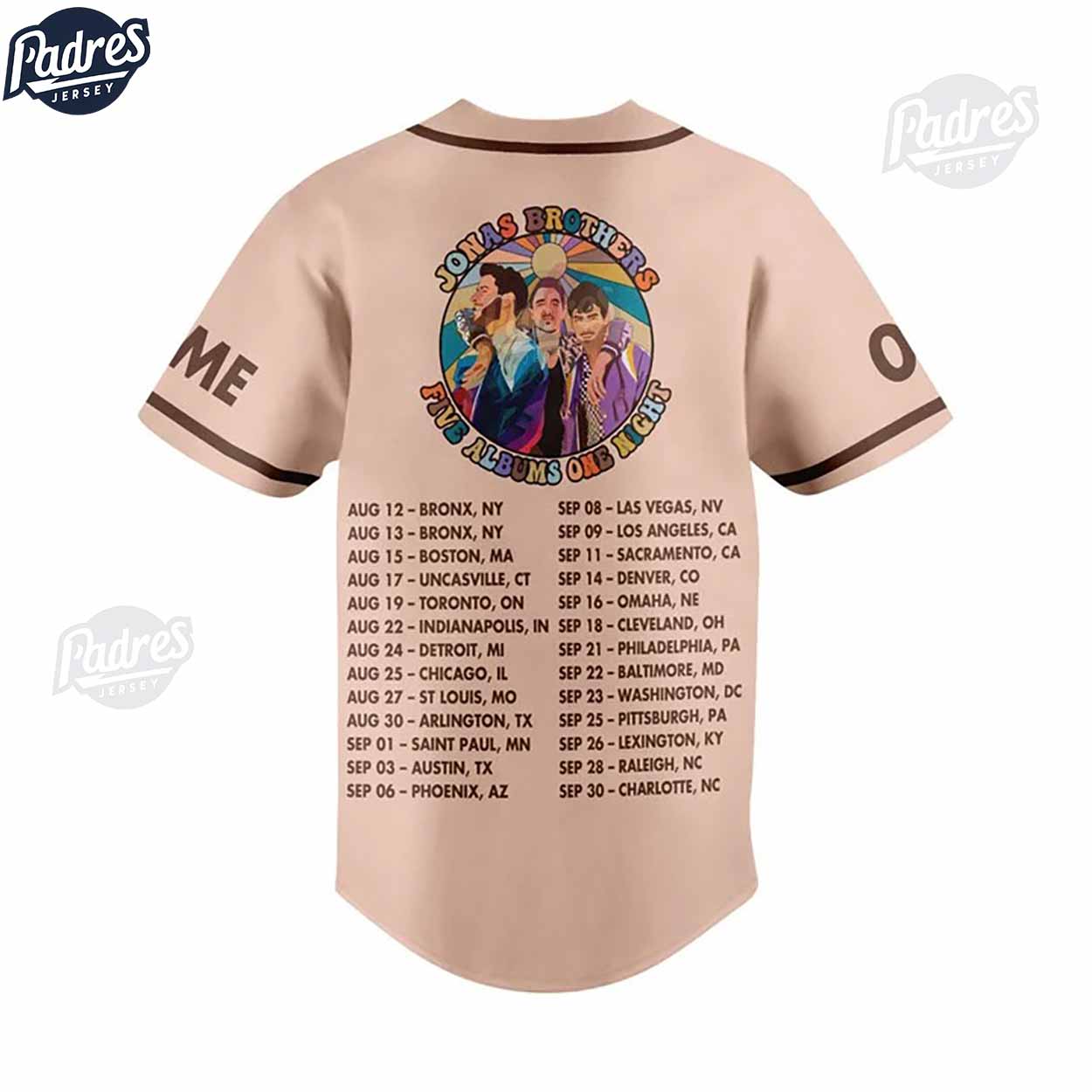 Custom Jonas Brothers Five Albums One Night Baseball Jersey - Padres Jersey Oasis: Elevate Your Baseball Style Game